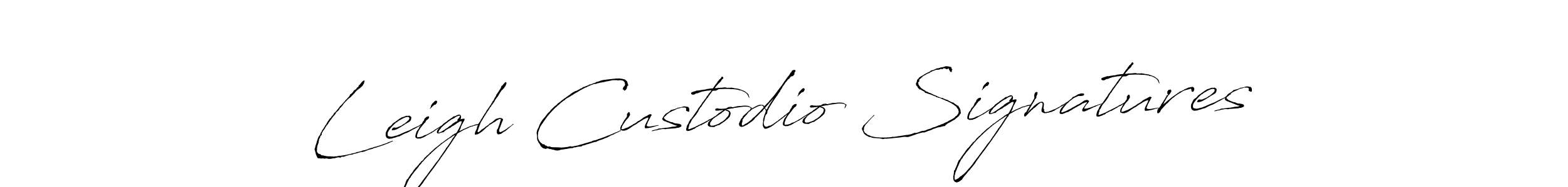 Antro_Vectra is a professional signature style that is perfect for those who want to add a touch of class to their signature. It is also a great choice for those who want to make their signature more unique. Get Leigh Custodio Signatures name to fancy signature for free. Leigh Custodio Signatures signature style 6 images and pictures png