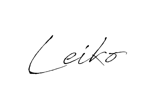 Design your own signature with our free online signature maker. With this signature software, you can create a handwritten (Antro_Vectra) signature for name Leiko. Leiko signature style 6 images and pictures png