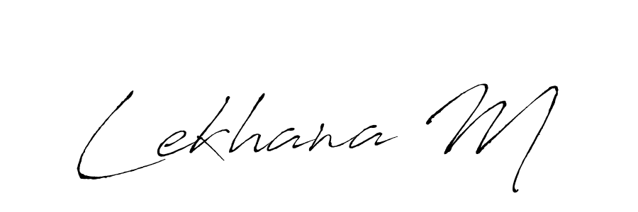 if you are searching for the best signature style for your name Lekhana M. so please give up your signature search. here we have designed multiple signature styles  using Antro_Vectra. Lekhana M signature style 6 images and pictures png