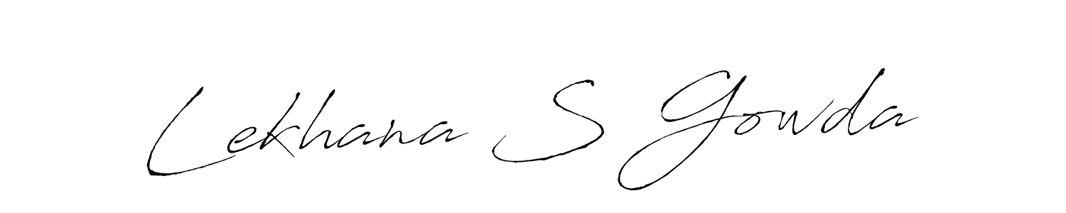 How to make Lekhana S Gowda name signature. Use Antro_Vectra style for creating short signs online. This is the latest handwritten sign. Lekhana S Gowda signature style 6 images and pictures png