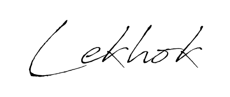 Try this chic Lekhok handwritten sign style. Using Antro_Vectra font elements, it gives your name a sleek, memorable identity. Lekhok signature style 6 images and pictures png