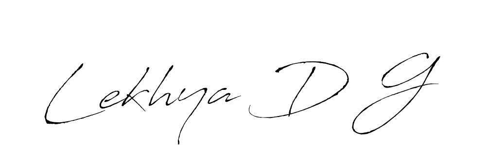 How to make Lekhya D G name signature. Use Antro_Vectra style for creating short signs online. This is the latest handwritten sign. Lekhya D G signature style 6 images and pictures png