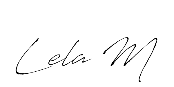 Lela M stylish signature style. Best Handwritten Sign (Antro_Vectra) for my name. Handwritten Signature Collection Ideas for my name Lela M. Lela M signature style 6 images and pictures png