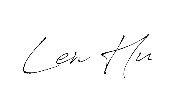 Also You can easily find your signature by using the search form. We will create Len Hu name handwritten signature images for you free of cost using Antro_Vectra sign style. Len Hu signature style 6 images and pictures png
