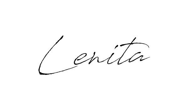 Use a signature maker to create a handwritten signature online. With this signature software, you can design (Antro_Vectra) your own signature for name Lenita. Lenita signature style 6 images and pictures png