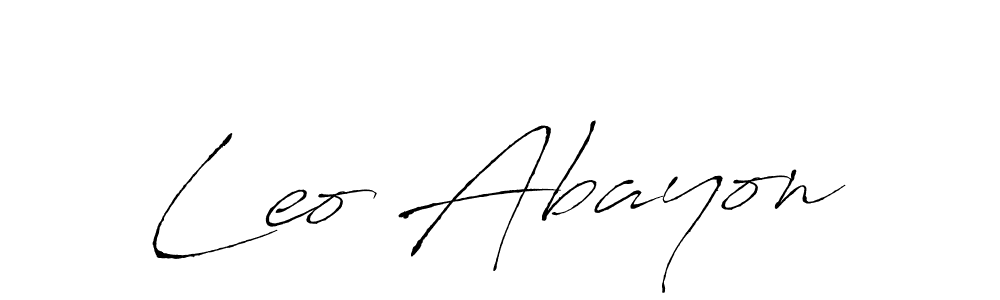 Design your own signature with our free online signature maker. With this signature software, you can create a handwritten (Antro_Vectra) signature for name Leo Abayon. Leo Abayon signature style 6 images and pictures png