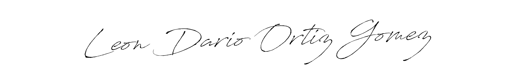How to make Leon Dario Ortiz Gomez signature? Antro_Vectra is a professional autograph style. Create handwritten signature for Leon Dario Ortiz Gomez name. Leon Dario Ortiz Gomez signature style 6 images and pictures png
