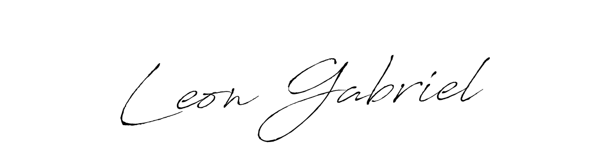 How to make Leon Gabriel name signature. Use Antro_Vectra style for creating short signs online. This is the latest handwritten sign. Leon Gabriel signature style 6 images and pictures png