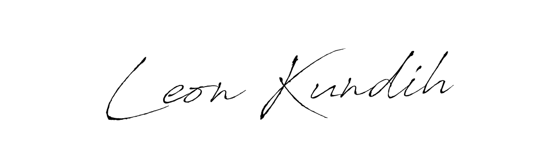 Make a beautiful signature design for name Leon Kundih. With this signature (Antro_Vectra) style, you can create a handwritten signature for free. Leon Kundih signature style 6 images and pictures png