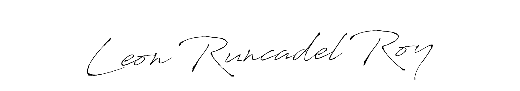 Once you've used our free online signature maker to create your best signature Antro_Vectra style, it's time to enjoy all of the benefits that Leon Runcadel Roy name signing documents. Leon Runcadel Roy signature style 6 images and pictures png