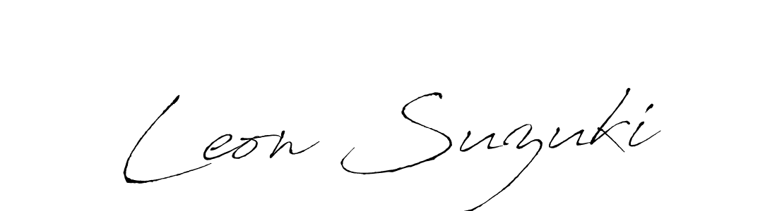 Antro_Vectra is a professional signature style that is perfect for those who want to add a touch of class to their signature. It is also a great choice for those who want to make their signature more unique. Get Leon Suzuki name to fancy signature for free. Leon Suzuki signature style 6 images and pictures png