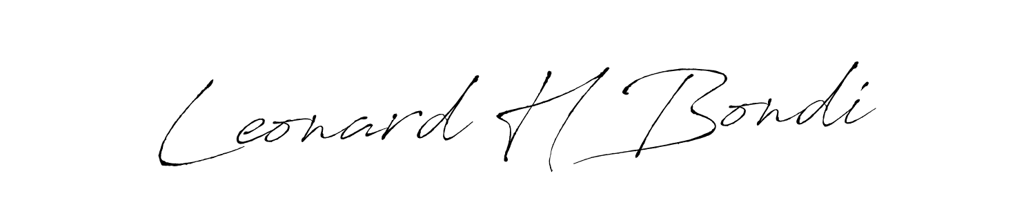 How to make Leonard H Bondi name signature. Use Antro_Vectra style for creating short signs online. This is the latest handwritten sign. Leonard H Bondi signature style 6 images and pictures png