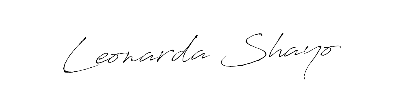 Create a beautiful signature design for name Leonarda Shayo. With this signature (Antro_Vectra) fonts, you can make a handwritten signature for free. Leonarda Shayo signature style 6 images and pictures png