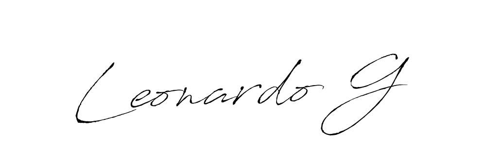 Create a beautiful signature design for name Leonardo G. With this signature (Antro_Vectra) fonts, you can make a handwritten signature for free. Leonardo G signature style 6 images and pictures png