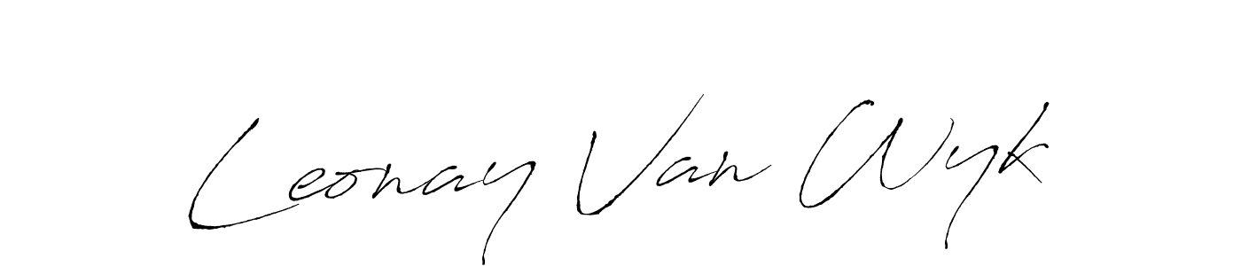 Antro_Vectra is a professional signature style that is perfect for those who want to add a touch of class to their signature. It is also a great choice for those who want to make their signature more unique. Get Leonay Van Wyk name to fancy signature for free. Leonay Van Wyk signature style 6 images and pictures png