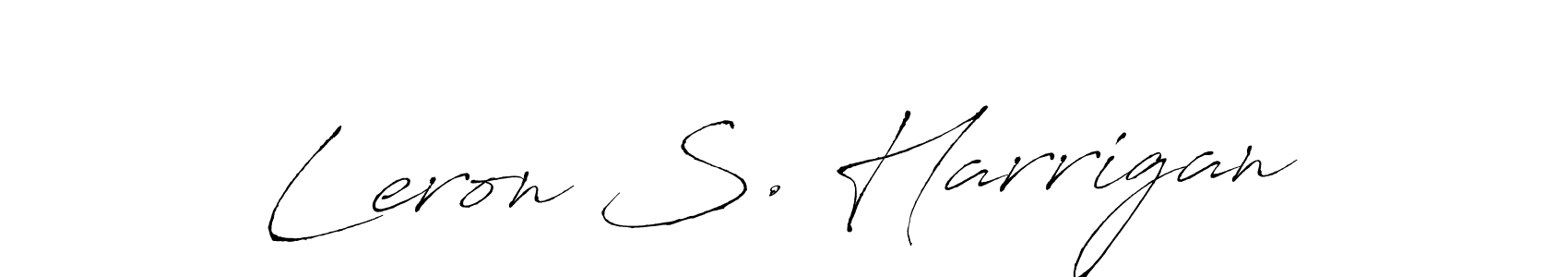 How to make Leron S. Harrigan name signature. Use Antro_Vectra style for creating short signs online. This is the latest handwritten sign. Leron S. Harrigan signature style 6 images and pictures png