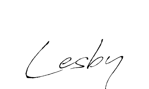 Use a signature maker to create a handwritten signature online. With this signature software, you can design (Antro_Vectra) your own signature for name Lesby. Lesby signature style 6 images and pictures png