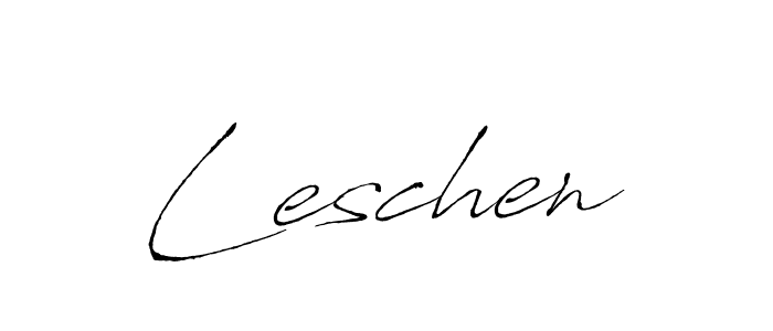Use a signature maker to create a handwritten signature online. With this signature software, you can design (Antro_Vectra) your own signature for name Leschen. Leschen signature style 6 images and pictures png