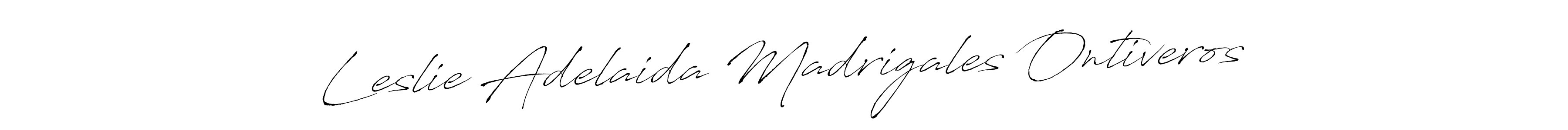 How to make Leslie Adelaida Madrigales Ontiveros name signature. Use Antro_Vectra style for creating short signs online. This is the latest handwritten sign. Leslie Adelaida Madrigales Ontiveros signature style 6 images and pictures png