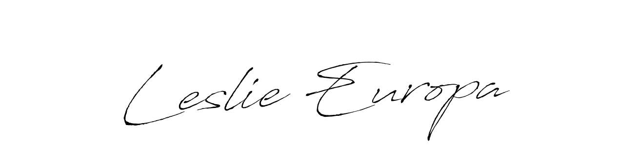 Antro_Vectra is a professional signature style that is perfect for those who want to add a touch of class to their signature. It is also a great choice for those who want to make their signature more unique. Get Leslie Europa name to fancy signature for free. Leslie Europa signature style 6 images and pictures png