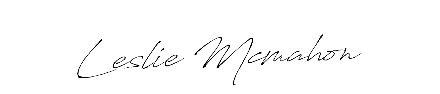 How to make Leslie Mcmahon name signature. Use Antro_Vectra style for creating short signs online. This is the latest handwritten sign. Leslie Mcmahon signature style 6 images and pictures png