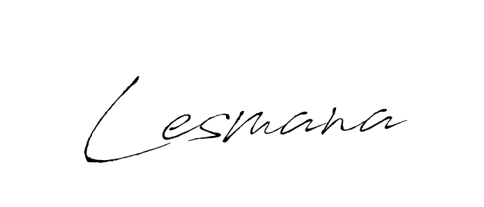 Design your own signature with our free online signature maker. With this signature software, you can create a handwritten (Antro_Vectra) signature for name Lesmana. Lesmana signature style 6 images and pictures png