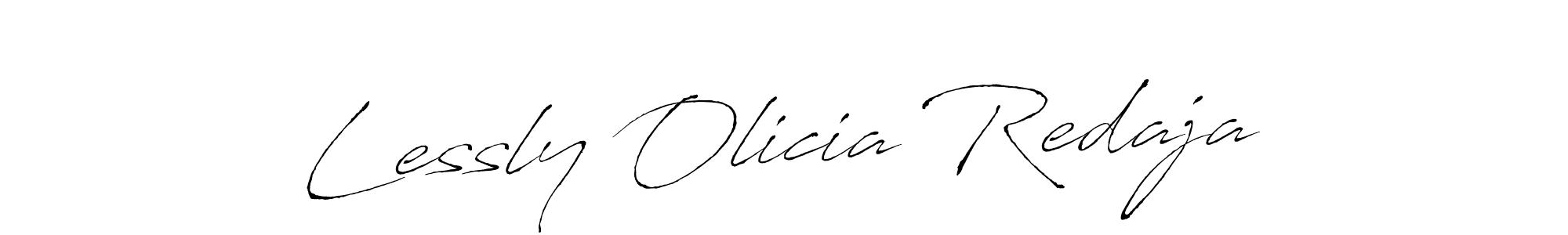 How to make Lessly Olicia Redaja name signature. Use Antro_Vectra style for creating short signs online. This is the latest handwritten sign. Lessly Olicia Redaja signature style 6 images and pictures png
