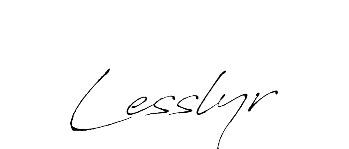 Create a beautiful signature design for name Lesslyr. With this signature (Antro_Vectra) fonts, you can make a handwritten signature for free. Lesslyr signature style 6 images and pictures png