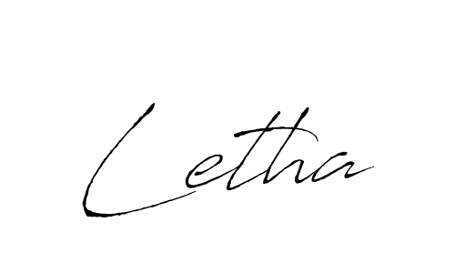 How to make Letha name signature. Use Antro_Vectra style for creating short signs online. This is the latest handwritten sign. Letha signature style 6 images and pictures png