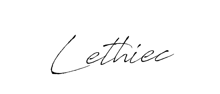 Design your own signature with our free online signature maker. With this signature software, you can create a handwritten (Antro_Vectra) signature for name Lethiec. Lethiec signature style 6 images and pictures png