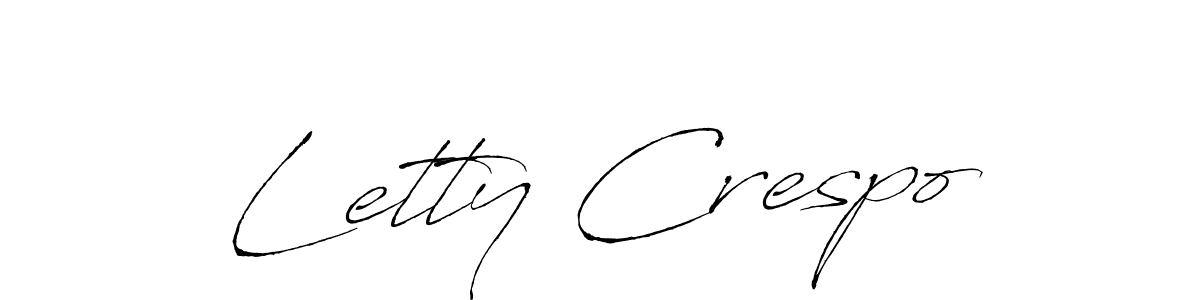 How to make Letty Crespo name signature. Use Antro_Vectra style for creating short signs online. This is the latest handwritten sign. Letty Crespo signature style 6 images and pictures png