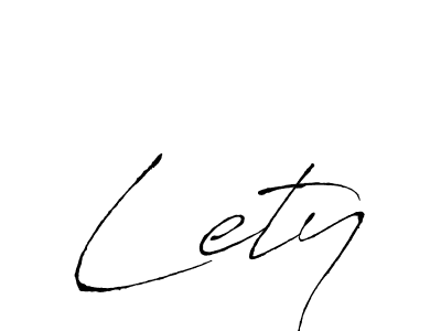 Antro_Vectra is a professional signature style that is perfect for those who want to add a touch of class to their signature. It is also a great choice for those who want to make their signature more unique. Get Lety name to fancy signature for free. Lety signature style 6 images and pictures png