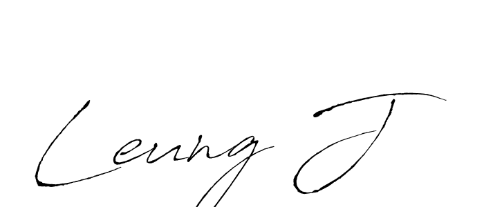 Leung J stylish signature style. Best Handwritten Sign (Antro_Vectra) for my name. Handwritten Signature Collection Ideas for my name Leung J. Leung J signature style 6 images and pictures png