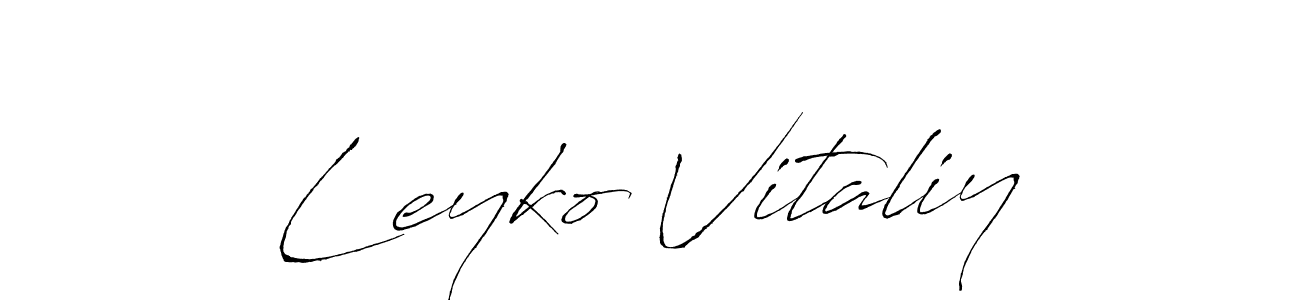 Leyko Vitaliy stylish signature style. Best Handwritten Sign (Antro_Vectra) for my name. Handwritten Signature Collection Ideas for my name Leyko Vitaliy. Leyko Vitaliy signature style 6 images and pictures png