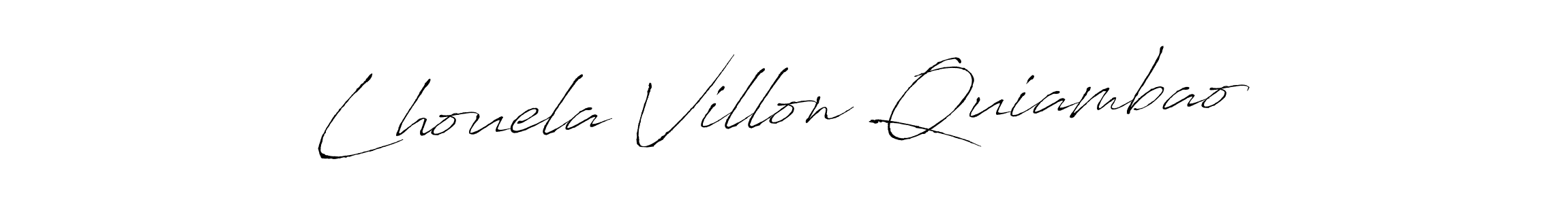 Create a beautiful signature design for name Lhouela Villon Quiambao. With this signature (Antro_Vectra) fonts, you can make a handwritten signature for free. Lhouela Villon Quiambao signature style 6 images and pictures png