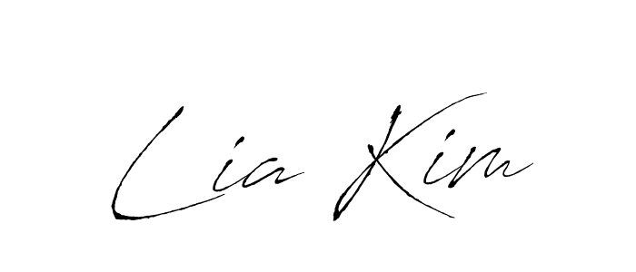 Make a beautiful signature design for name Lia Kim. With this signature (Antro_Vectra) style, you can create a handwritten signature for free. Lia Kim signature style 6 images and pictures png