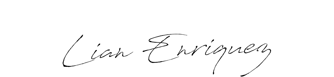 How to make Lian Enriquez name signature. Use Antro_Vectra style for creating short signs online. This is the latest handwritten sign. Lian Enriquez signature style 6 images and pictures png