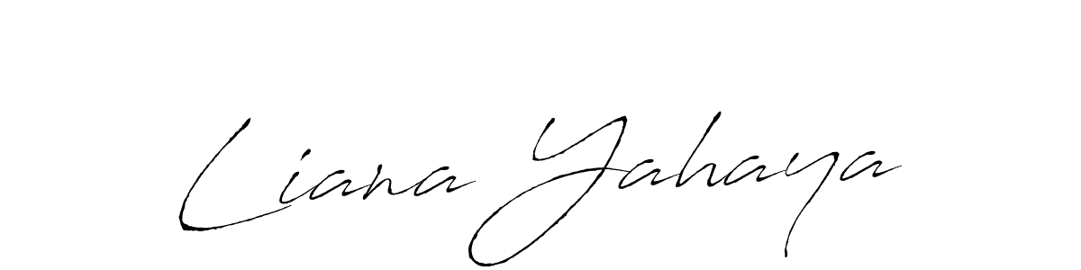 How to make Liana Yahaya name signature. Use Antro_Vectra style for creating short signs online. This is the latest handwritten sign. Liana Yahaya signature style 6 images and pictures png
