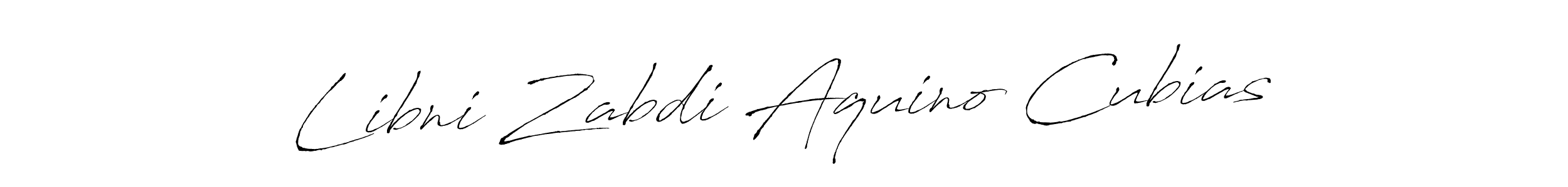 Create a beautiful signature design for name Libni Zabdi Aquino Cubias. With this signature (Antro_Vectra) fonts, you can make a handwritten signature for free. Libni Zabdi Aquino Cubias signature style 6 images and pictures png