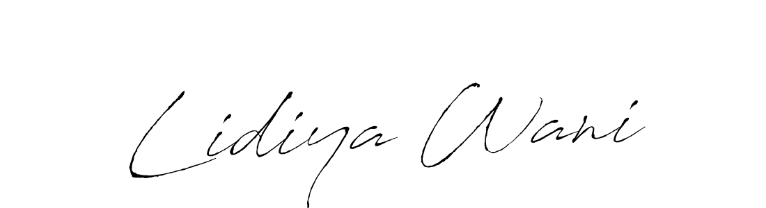 if you are searching for the best signature style for your name Lidiya Wani. so please give up your signature search. here we have designed multiple signature styles  using Antro_Vectra. Lidiya Wani signature style 6 images and pictures png