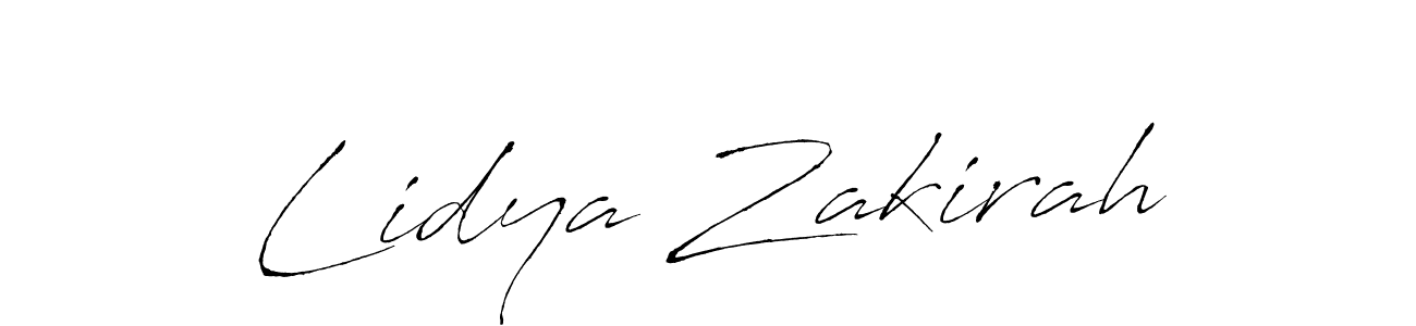 Make a beautiful signature design for name Lidya Zakirah. With this signature (Antro_Vectra) style, you can create a handwritten signature for free. Lidya Zakirah signature style 6 images and pictures png