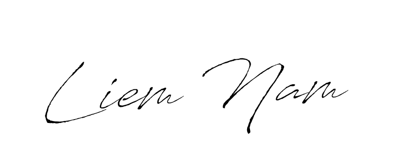 Make a beautiful signature design for name Liem Nam. With this signature (Antro_Vectra) style, you can create a handwritten signature for free. Liem Nam signature style 6 images and pictures png