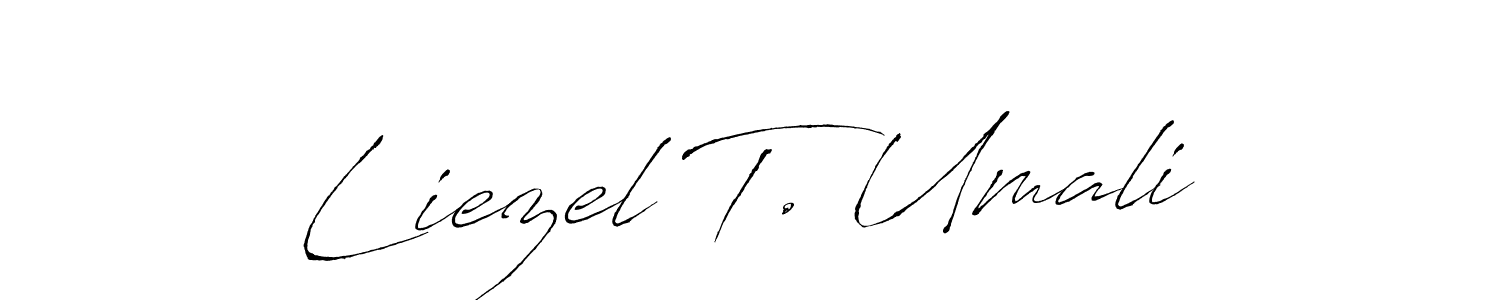 Make a beautiful signature design for name Liezel T. Umali. With this signature (Antro_Vectra) style, you can create a handwritten signature for free. Liezel T. Umali signature style 6 images and pictures png