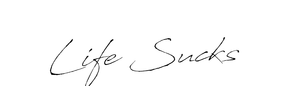 Similarly Antro_Vectra is the best handwritten signature design. Signature creator online .You can use it as an online autograph creator for name Life Sucks. Life Sucks signature style 6 images and pictures png