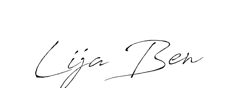 Lija Ben stylish signature style. Best Handwritten Sign (Antro_Vectra) for my name. Handwritten Signature Collection Ideas for my name Lija Ben. Lija Ben signature style 6 images and pictures png