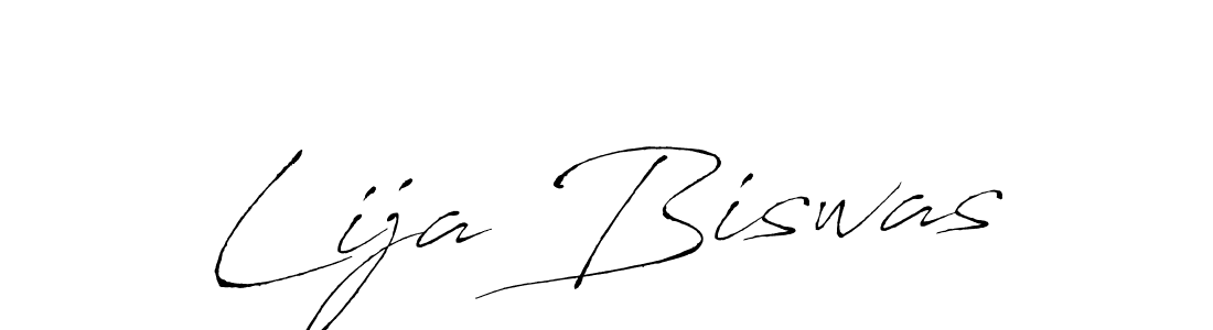 How to make Lija Biswas name signature. Use Antro_Vectra style for creating short signs online. This is the latest handwritten sign. Lija Biswas signature style 6 images and pictures png