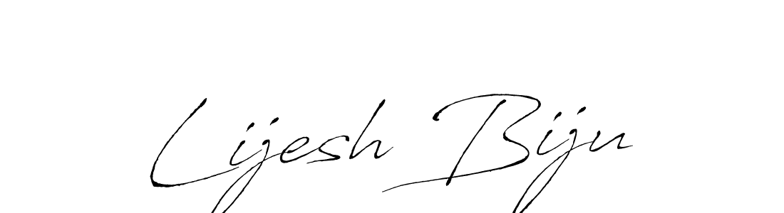 Lijesh Biju stylish signature style. Best Handwritten Sign (Antro_Vectra) for my name. Handwritten Signature Collection Ideas for my name Lijesh Biju. Lijesh Biju signature style 6 images and pictures png