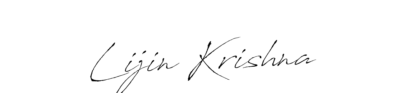 Create a beautiful signature design for name Lijin Krishna. With this signature (Antro_Vectra) fonts, you can make a handwritten signature for free. Lijin Krishna signature style 6 images and pictures png