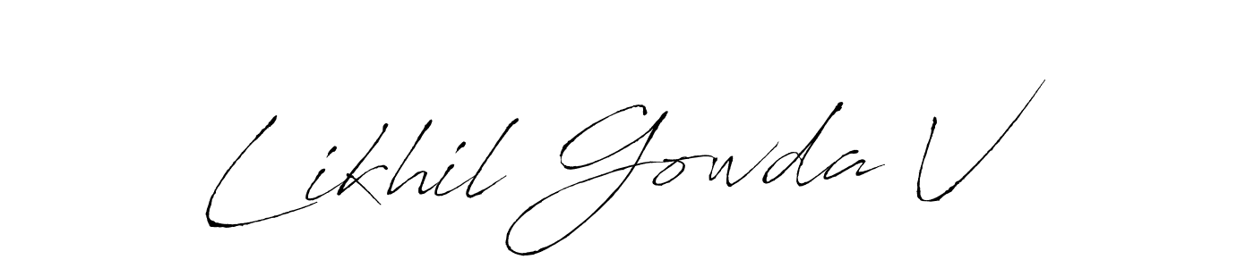 Similarly Antro_Vectra is the best handwritten signature design. Signature creator online .You can use it as an online autograph creator for name Likhil Gowda V. Likhil Gowda V signature style 6 images and pictures png