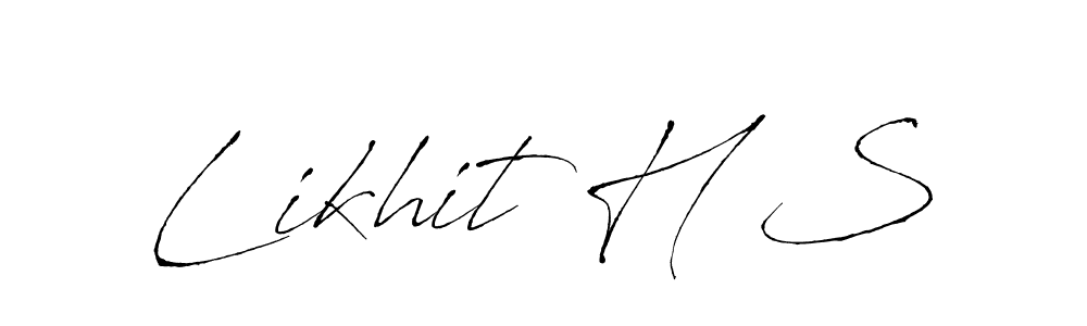 Similarly Antro_Vectra is the best handwritten signature design. Signature creator online .You can use it as an online autograph creator for name Likhit H S. Likhit H S signature style 6 images and pictures png